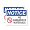 Signmission No Hazardous Materials Sign, Vinyl Decal, 10in W x 7in L, 2PK OS-2PACK-NS-D-710-L-14649 - alternate 1